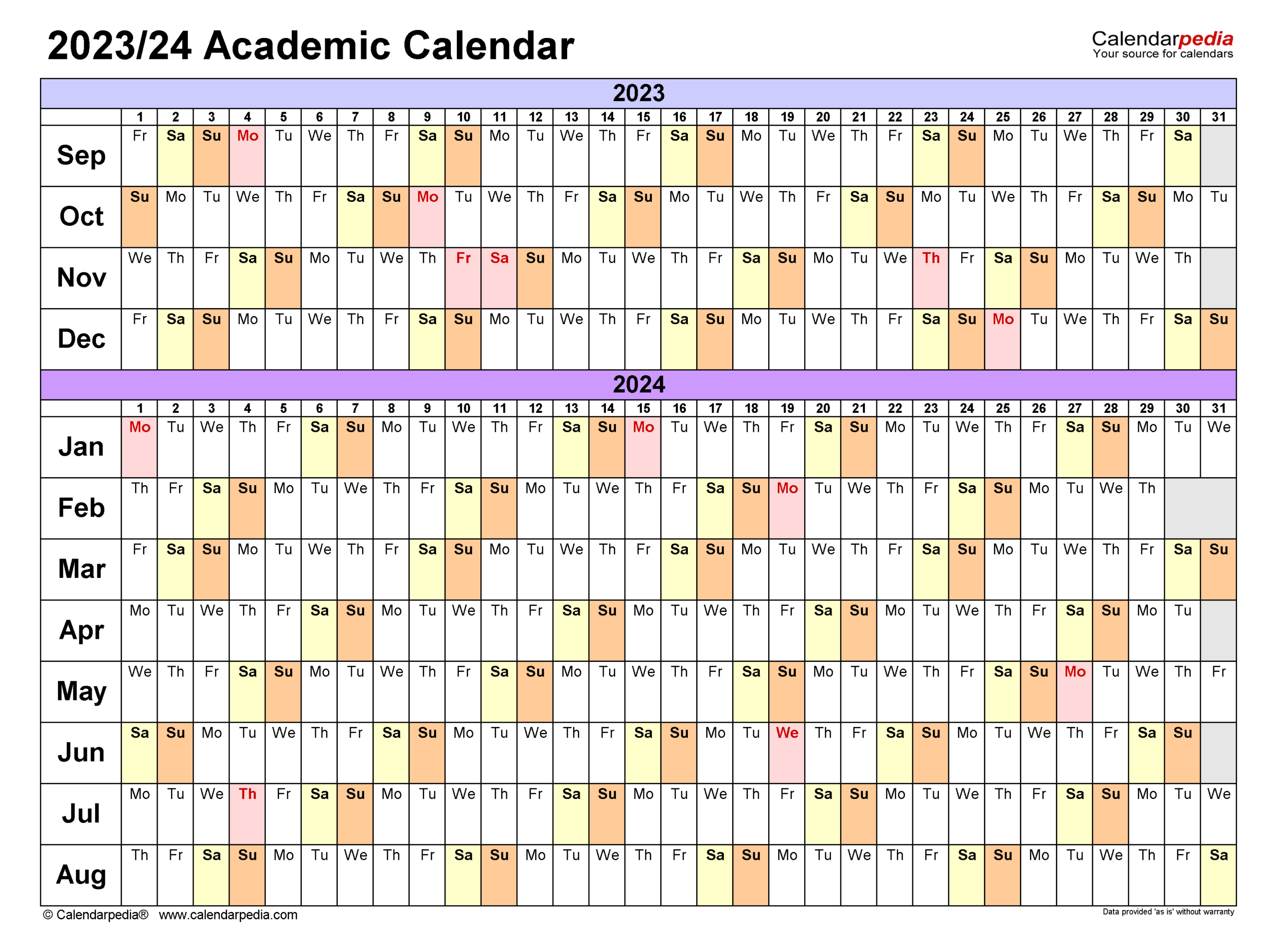 2023-2024 Academic Calendar University Of Arizona - Modern in Asu Calendar 2025 Printable