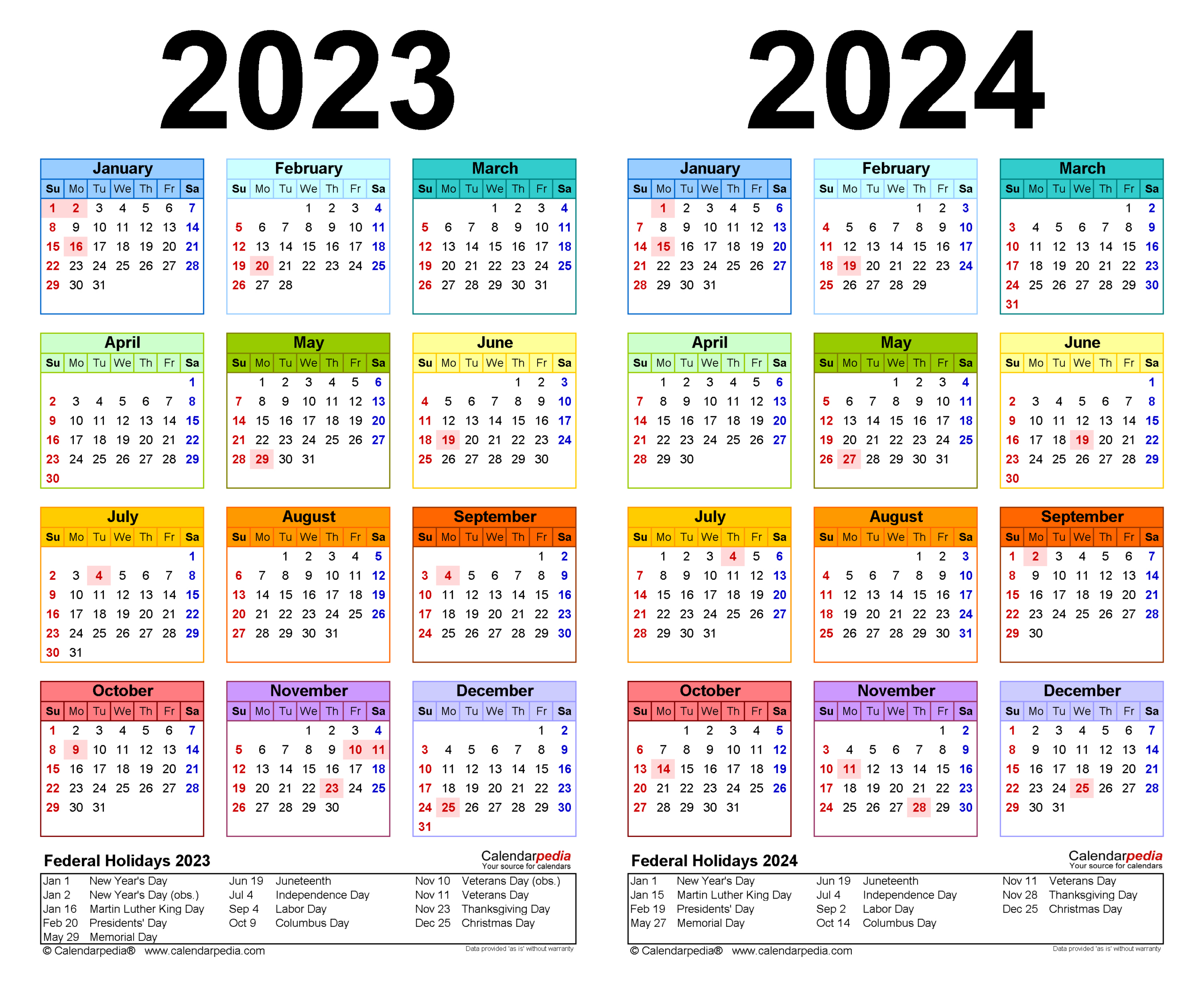 2023-2024 Two Year Calendar - Free Printable Pdf Templates regarding 2 Year Calendar Printable