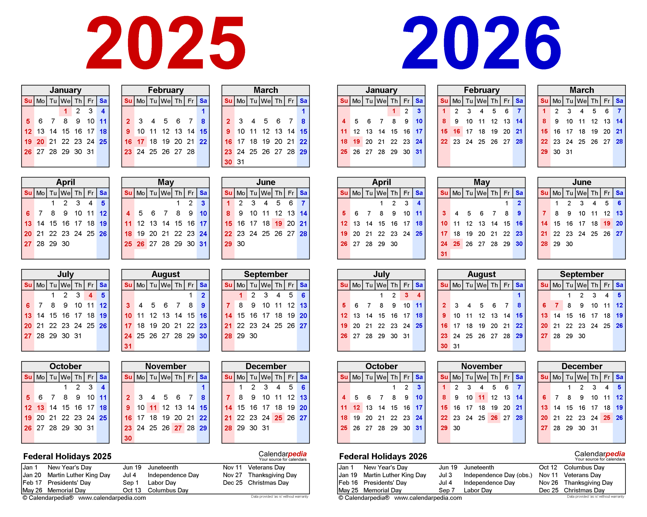 2025-2026 Two Year Calendar - Free Printable Pdf Templates for 2025-2026 Calendar Printable Free Download