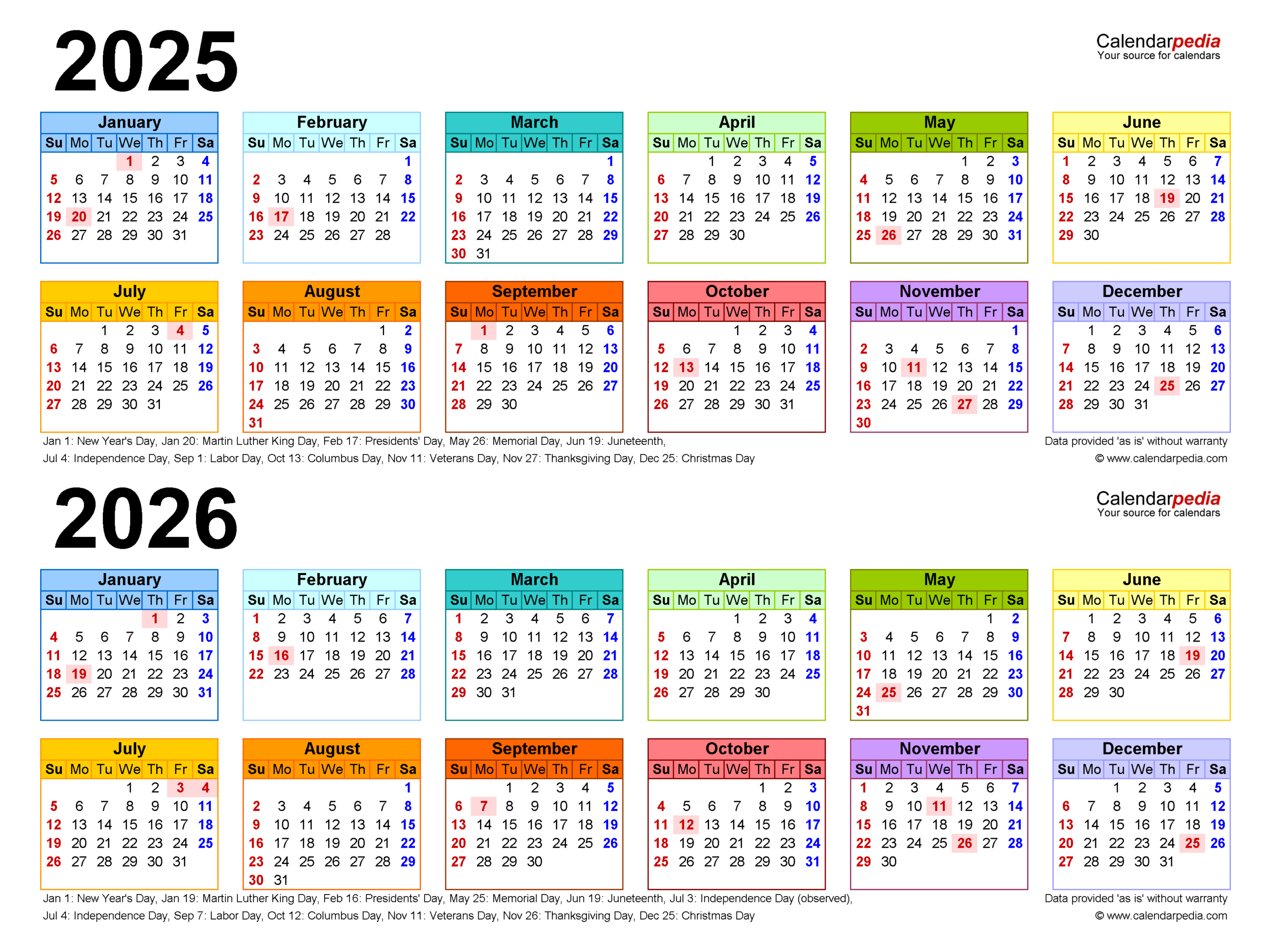 2025-2026 Two Year Calendar - Free Printable Pdf Templates regarding 2025 And 2026 Yearly Calendar Printable