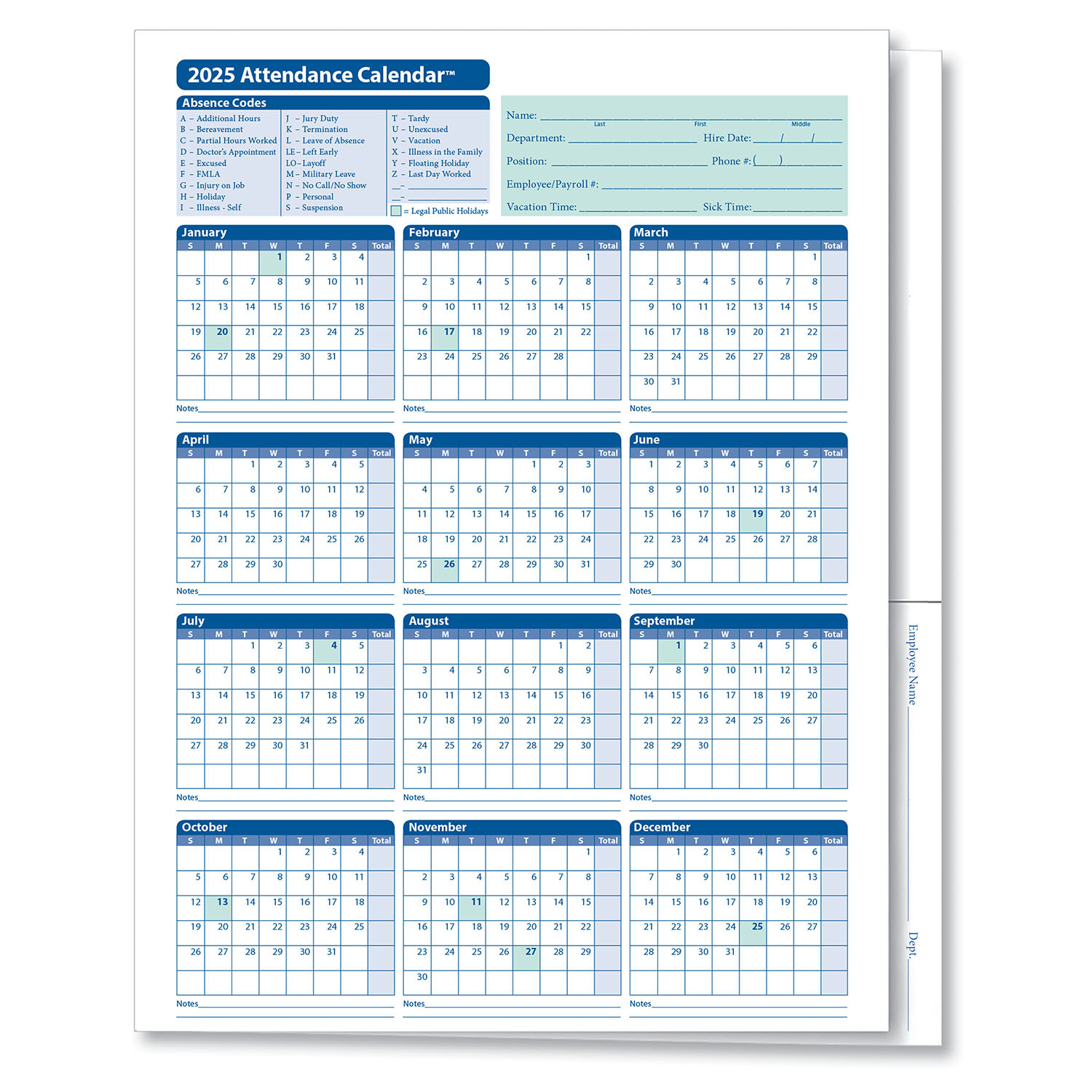 2025 Attendance Calendar Folder | Hrdirect with regard to 2025 Attendance Calendar Printable