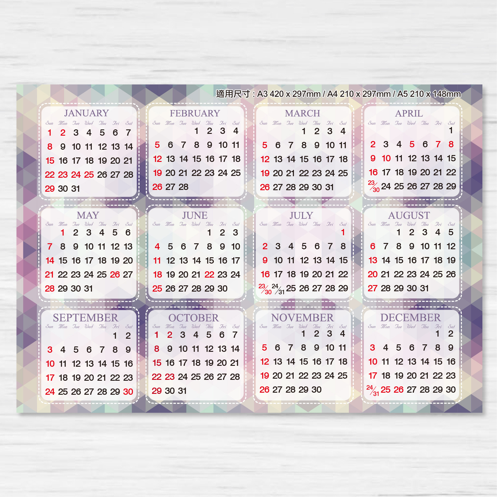 2025 Calendar Cards | Calendar Card Printing | Calendar Card for 2025 Calendar With Holidays Hong Kong Printable