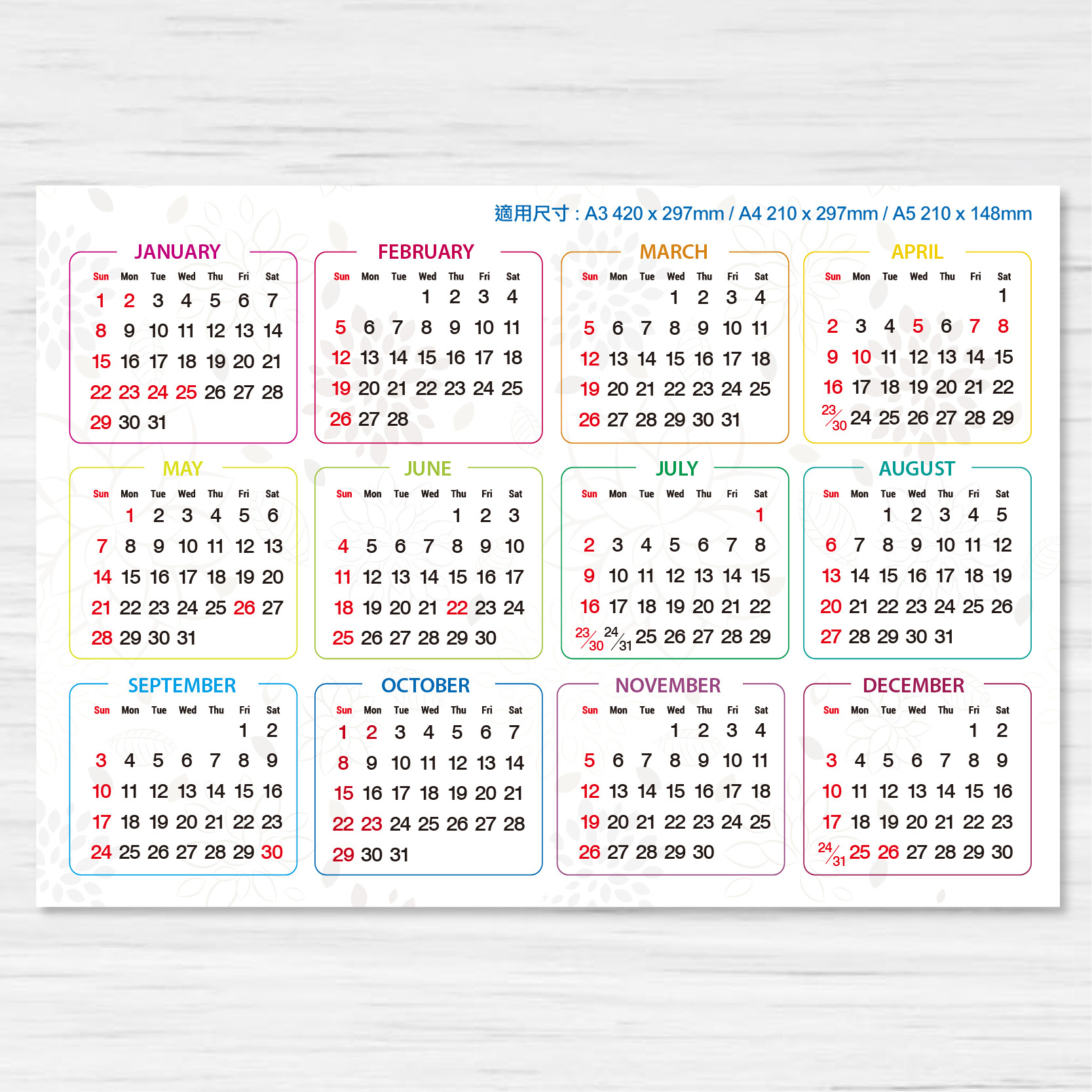 2025 Calendar Cards | Calendar Card Printing | Calendar Card inside 2025 Calendar with Holidays Hong Kong Printable