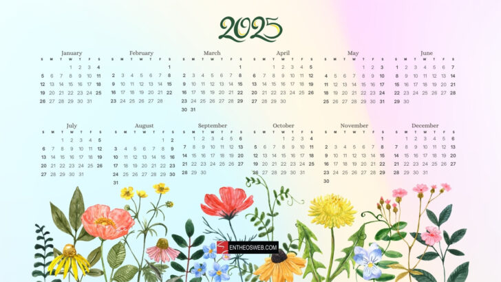 2025 Floral Calendar Printable