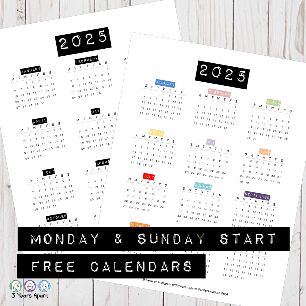 2025 Calendar Free Printable | Bullet Journal And Planner Free regarding Advent Calendar 2025 Ideas Printable