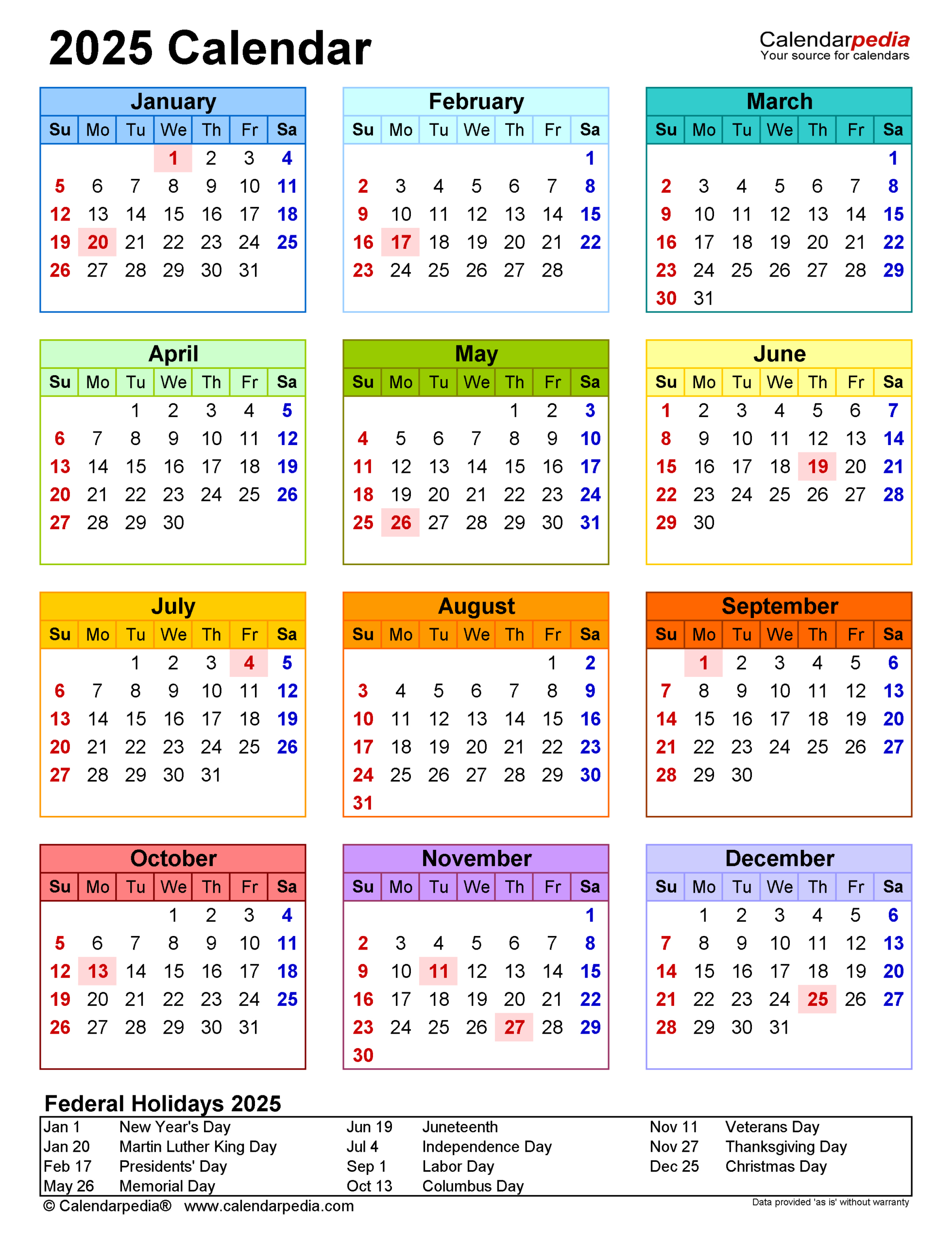 2025 Calendar - Free Printable Pdf Templates - Calendarpedia throughout 2025 Wallet Calendar Printable