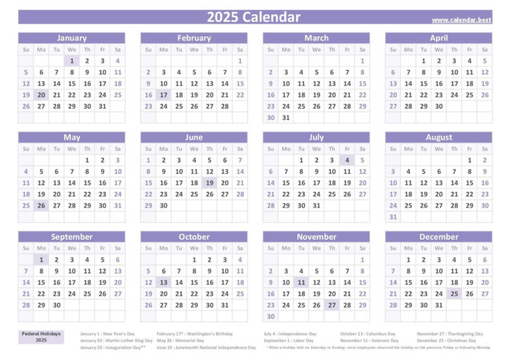 Printable 2025 Holiday Calendar