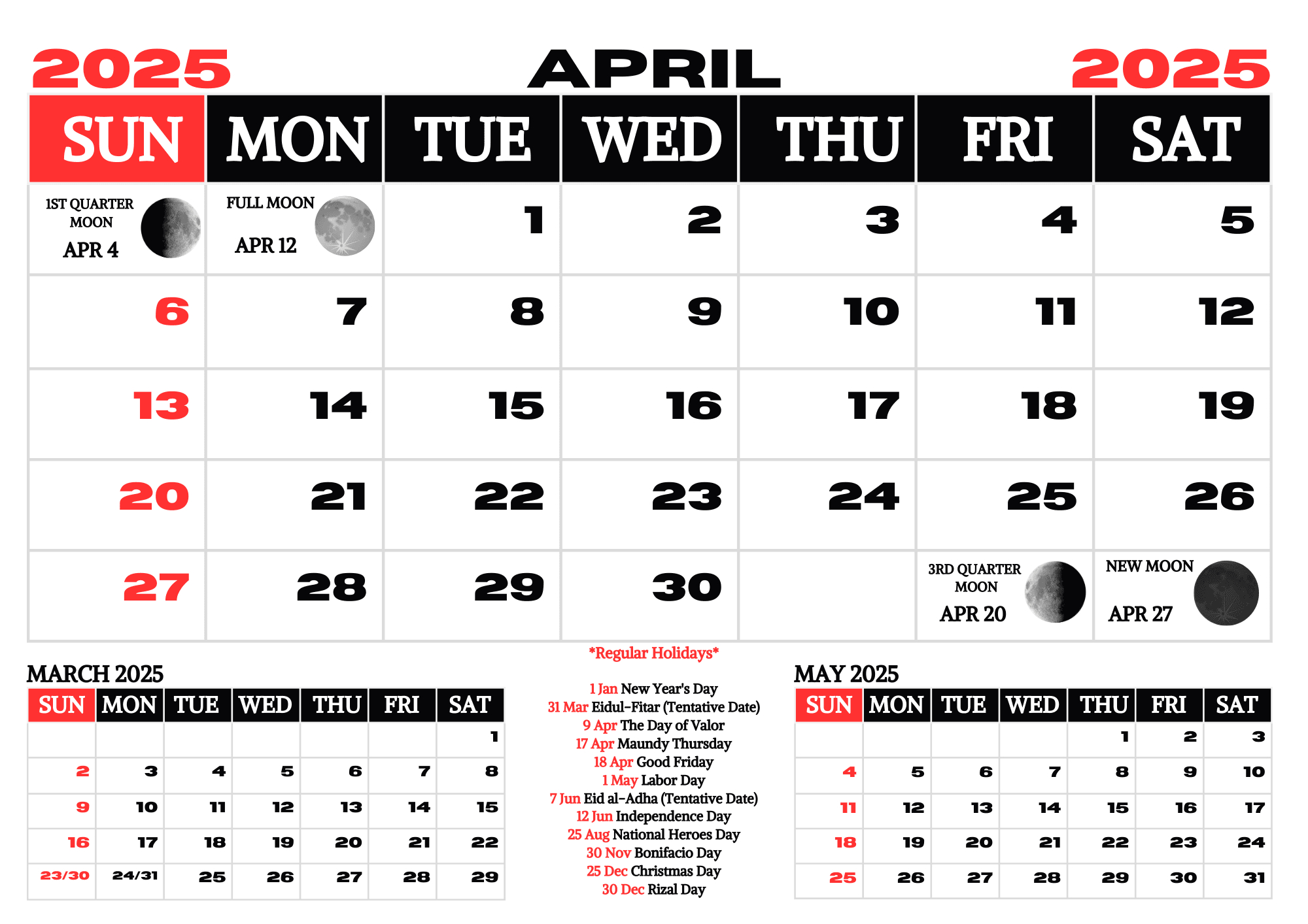 2025 Calendar With Moon Phasesllagasmarylie - Raket.ph with regard to Printable Moon Phase Calendar 2025