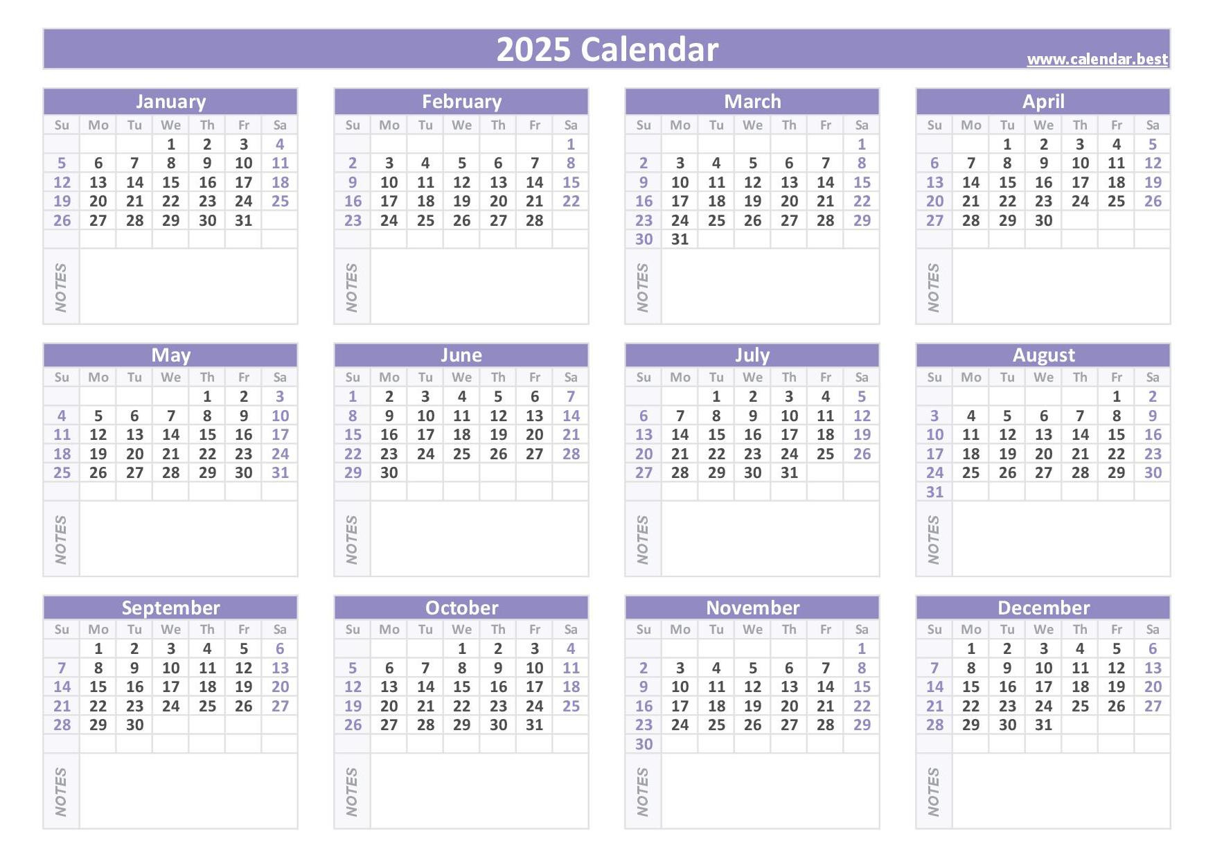 2025 Calendar With Week Numbers inside Best Printable Calendar 2025 Templates