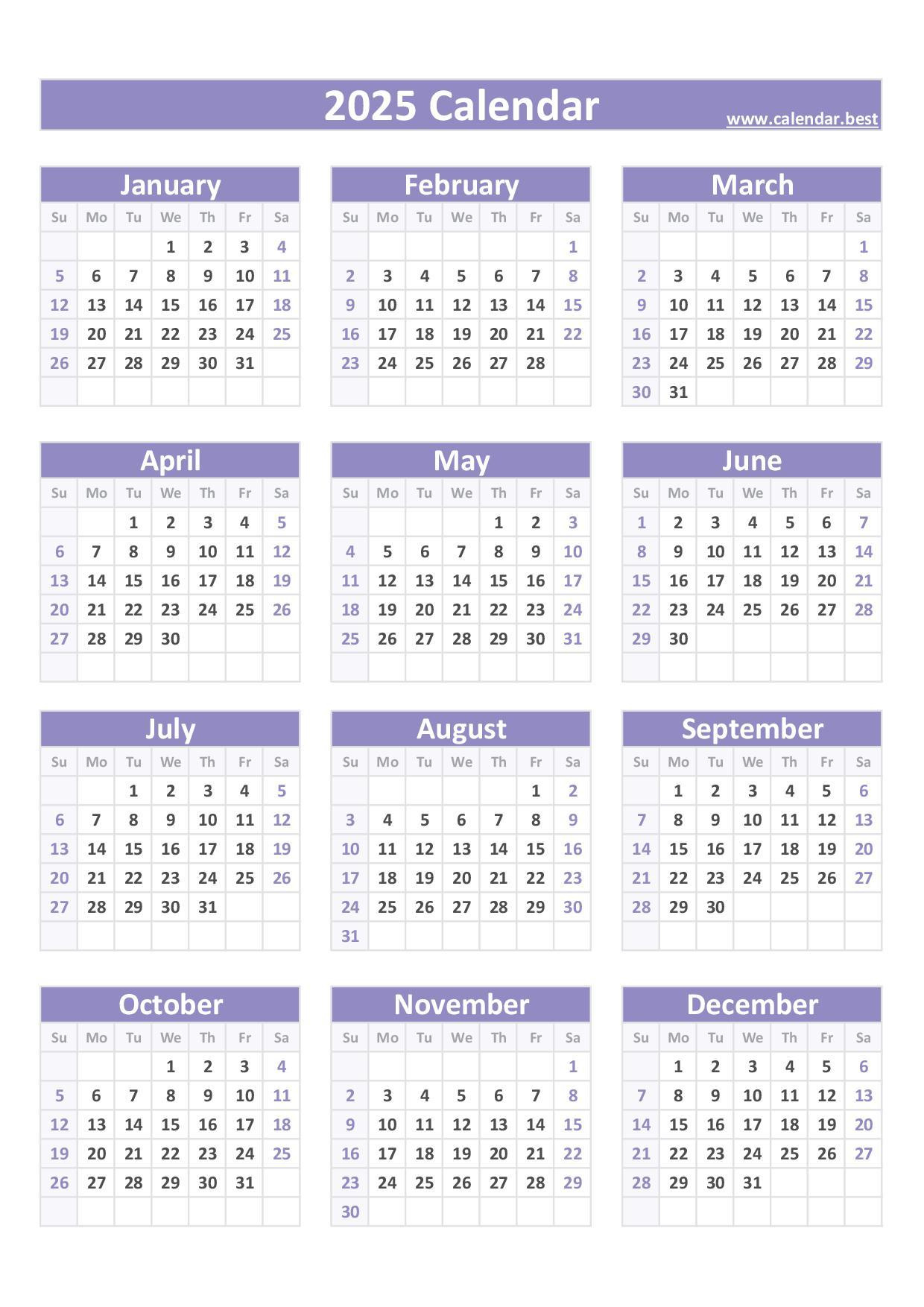 2025 Calendar With Week Numbers intended for Printable Color Calendar 2025