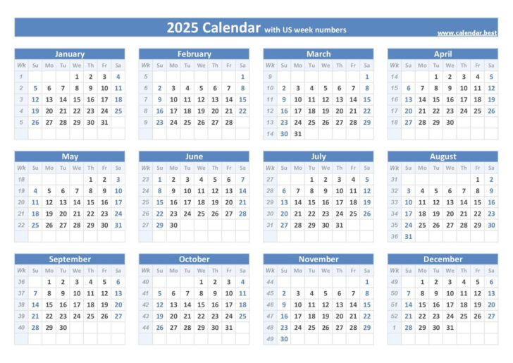 2025 Calendar Printable Weekly