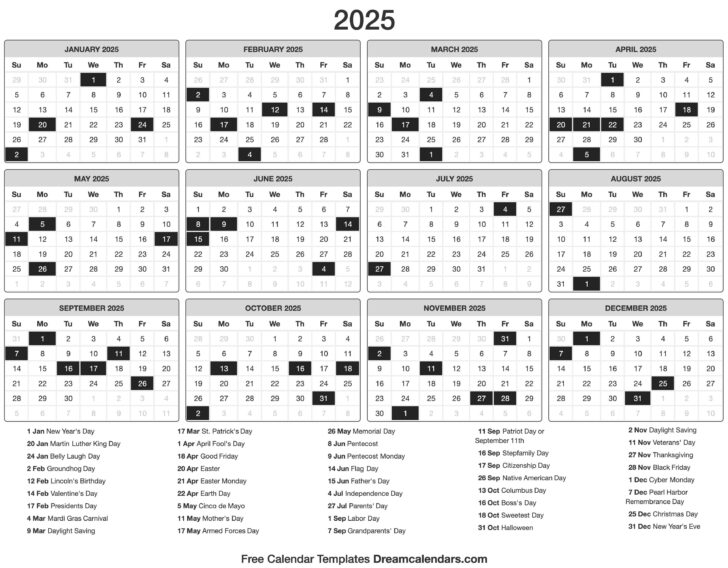 10 Day Calendar 2025 Printable