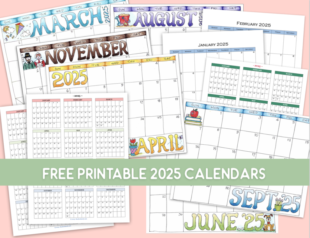 2025 Calendars - Flanders Family Home Life within Calendar 2025 Bulletin Board Printables