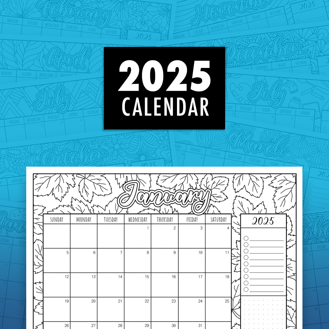 2025 Printable Colouring Calendar – Creative &amp;amp; Organised Fun for 2025 Printable Coloring Calendar