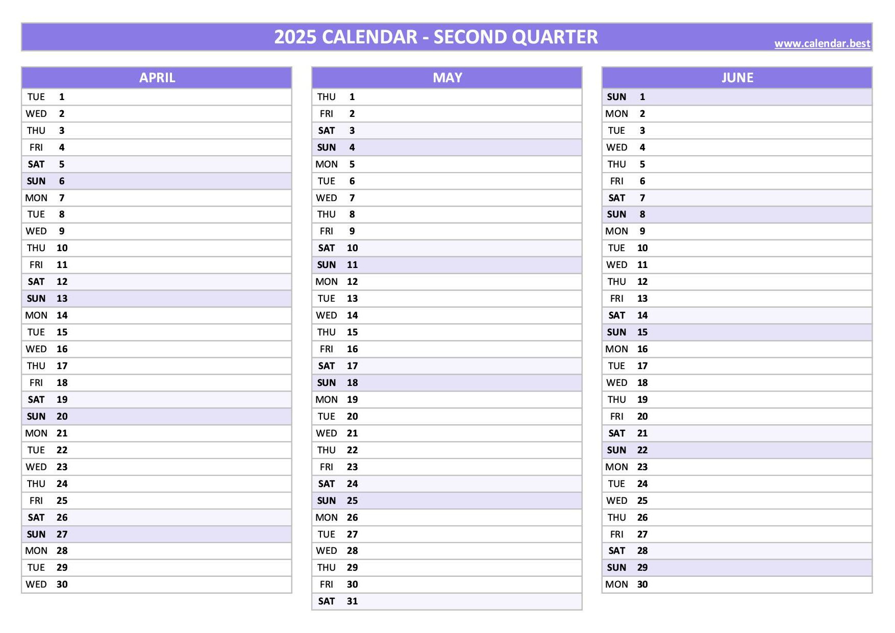 2025 Quarterly Calendar To Print in Calendar 2025 With Time Slots Printable