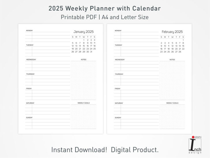 Printable Weekly Planner Calendar 2025