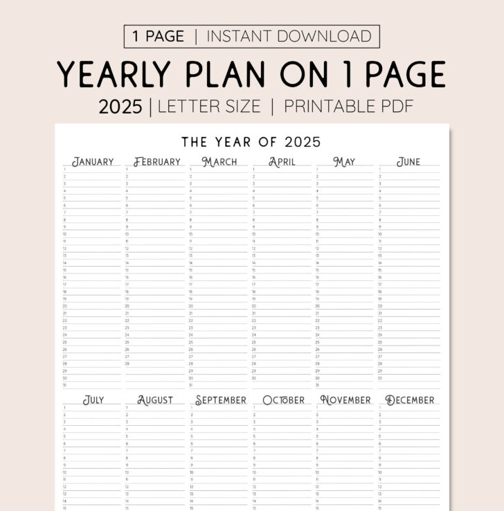 Printable Calendar 2025 Weekly Planner