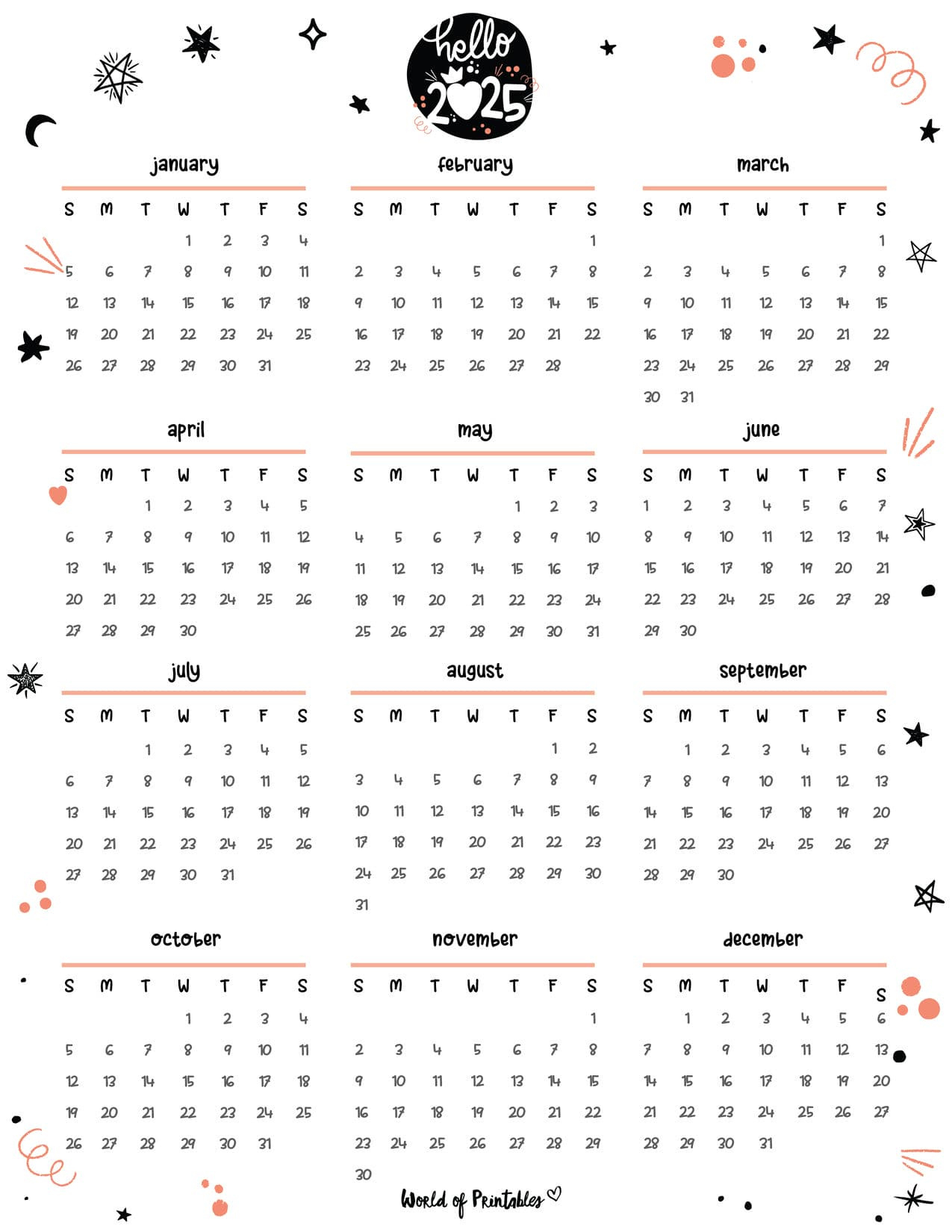 2025 Year Calendars - 70 Best Printables - World Of Printables inside Monthly Workout Calendar 2025 Printable