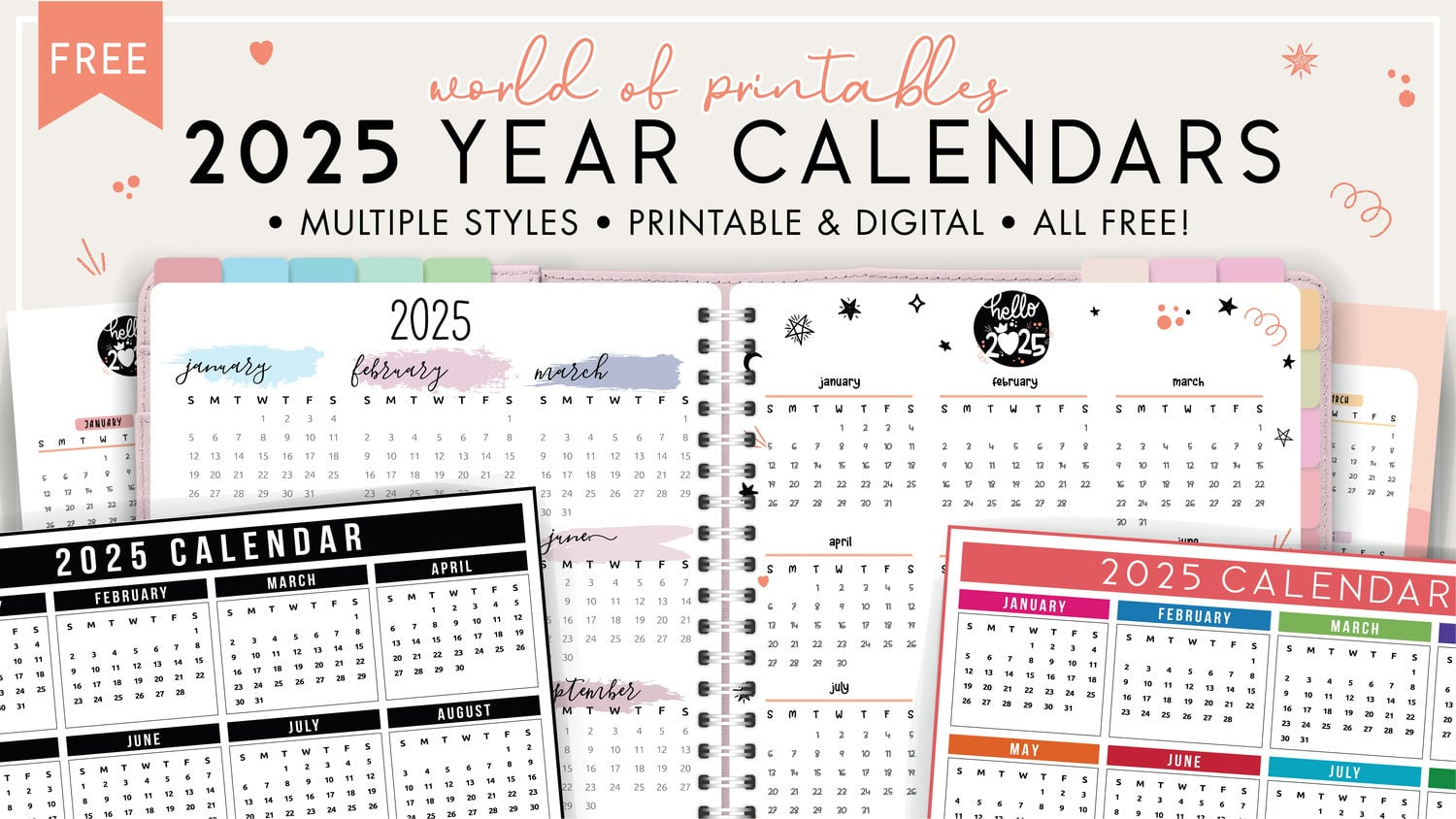 2025 Year Calendars - 70 Best Printables - World Of Printables intended for Free Printable Birthday Calendar 2025