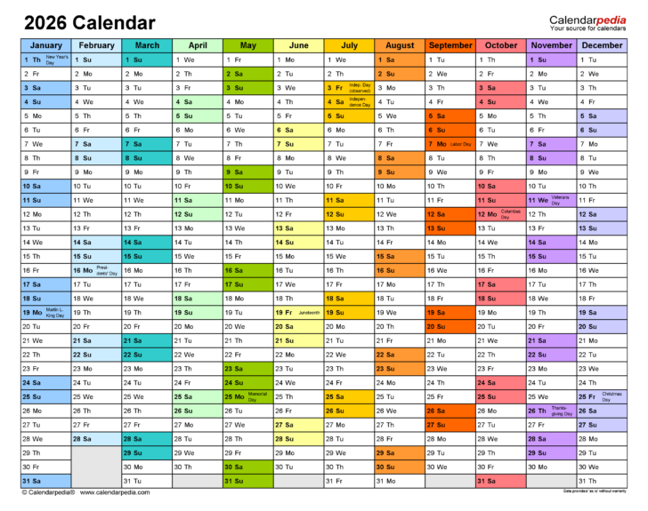 Free Printable 2026 Employee Attendance Calendar