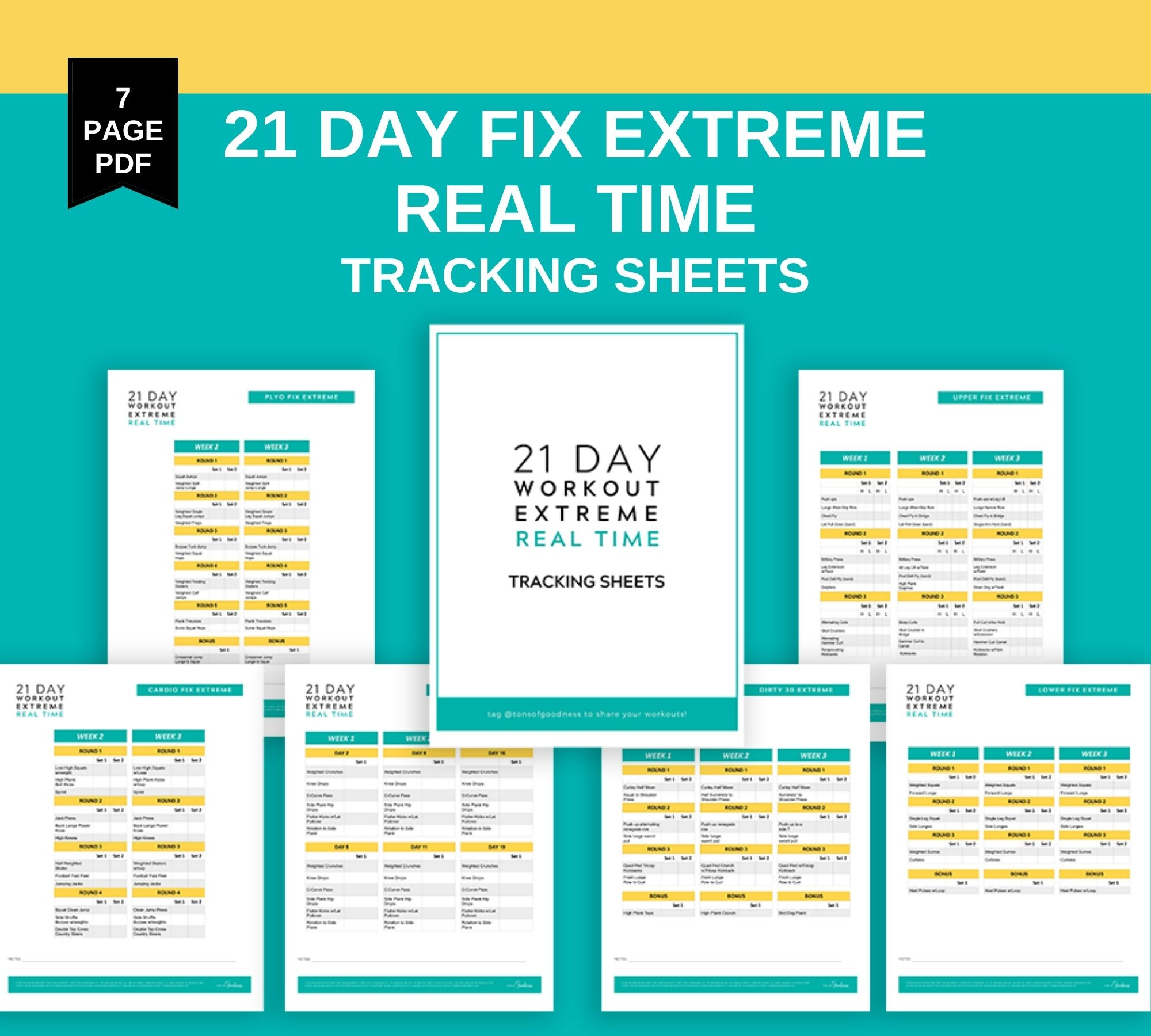 21 Day Fix Extreme Real Time Printable Tracking Sheets pertaining to 21 Day Fix Extreme Calendar Printable