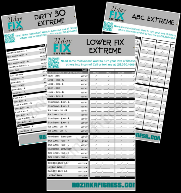 21 Day Fix Extreme Calendar Printable