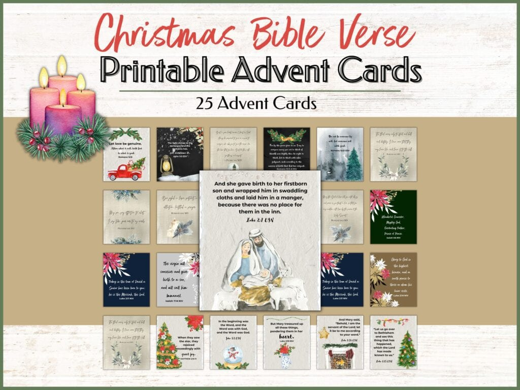 25 Advent Calendar Bible Verses With Advent Cards | Healing Home throughout Free Printable Advent Calendar 2025 Bible Verses