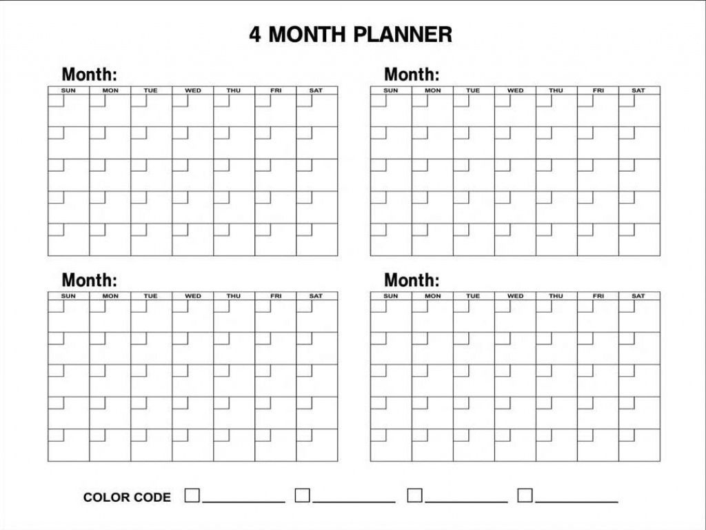 4 Month Free Calendar Template – Printable Blank Calendar Template within 4 Month Blank Calendar Printable