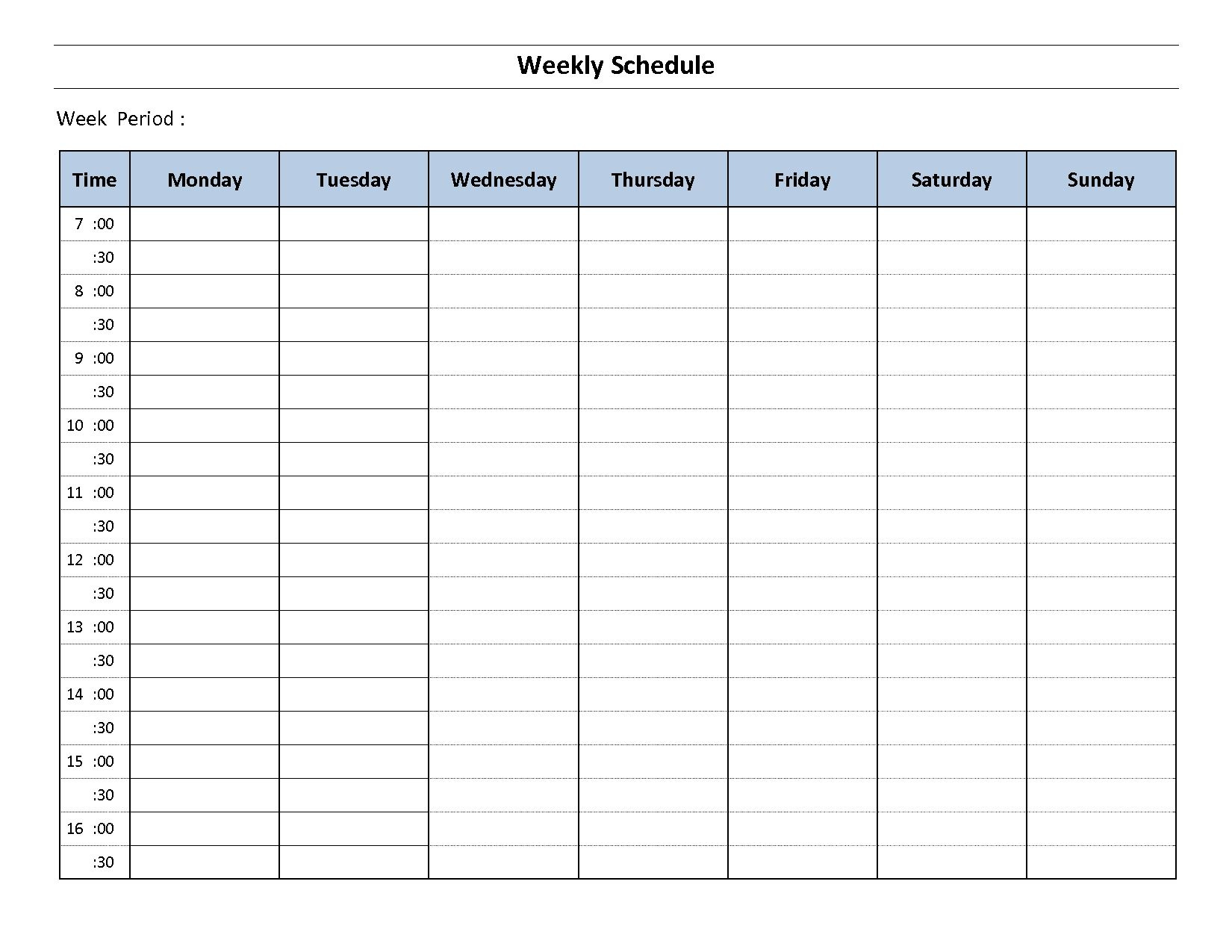 7 Day Weekly Planner Template Printable | Calendar Template Printable within 7 Day Blank Weekly Calendar Printable