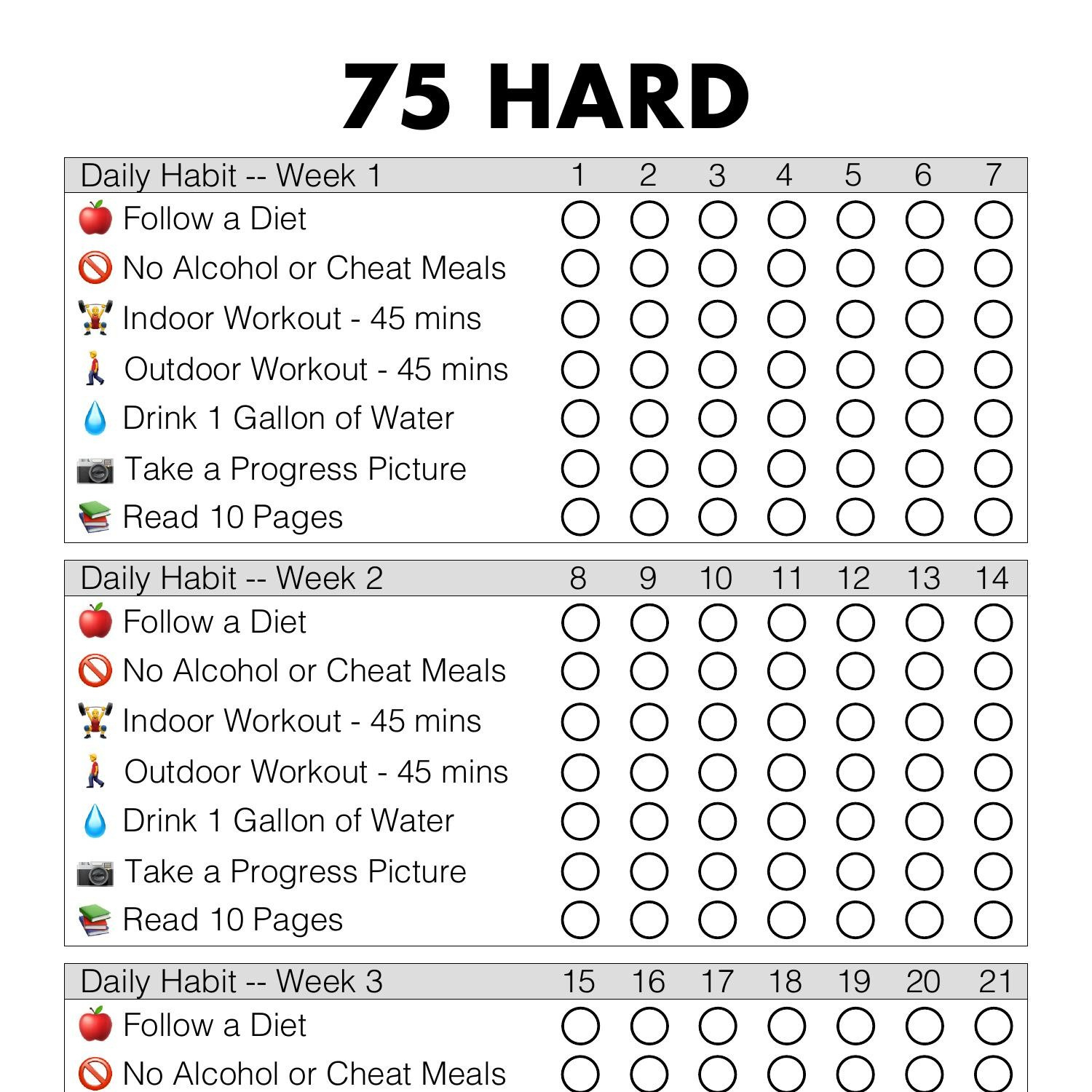 75 Hard Tracker.pdf | Docdroid for 75 Hard Challenge Printable Calendar