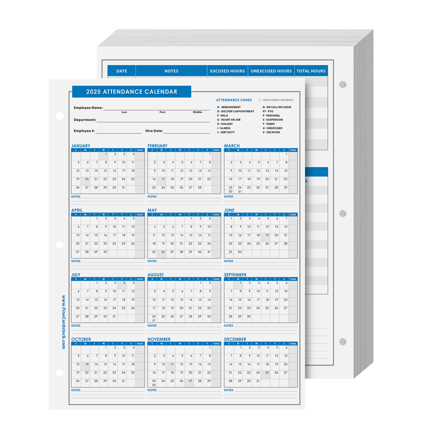 Attendance Calendar Year Of 2025 - Bulk And Wholesale - Fine Cardstock with regard to 2025 Attendance Calendar Printable