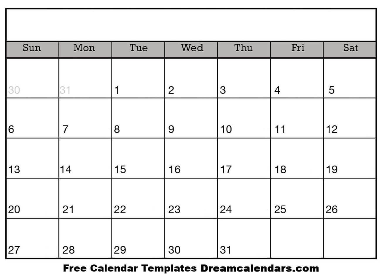 Blank Calendar - Printable Blank Calendar 2024 within 30 Day Blank Calendar Printable