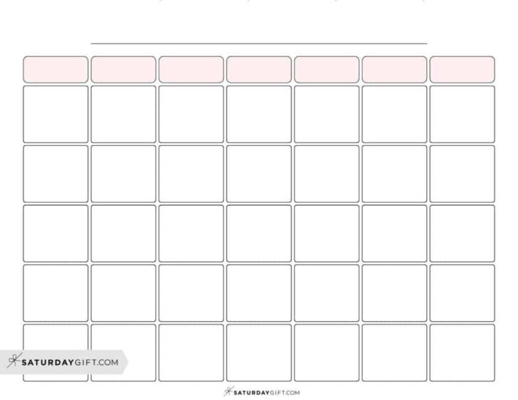 Free Printable Blank Calender