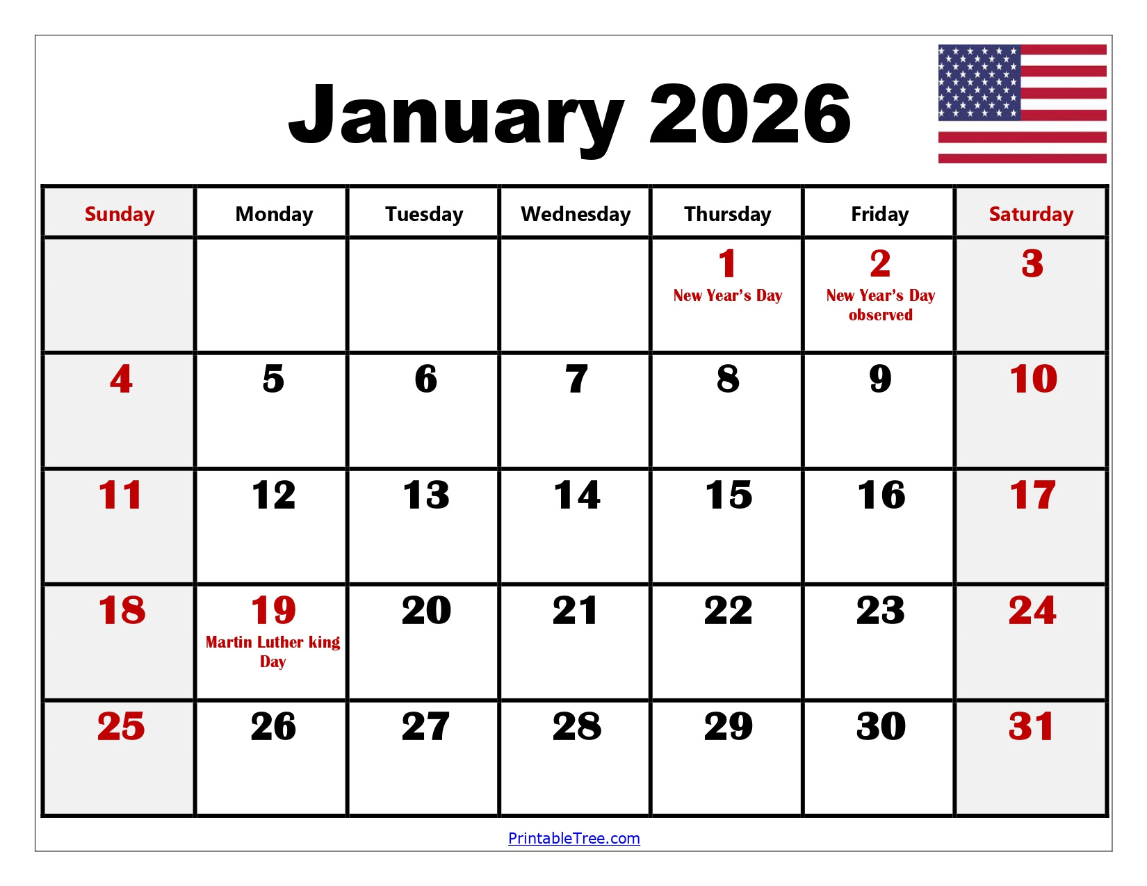 Blank January 2026 Calendar Printable Pdf Templates in January 2026 Calendar Free Printable