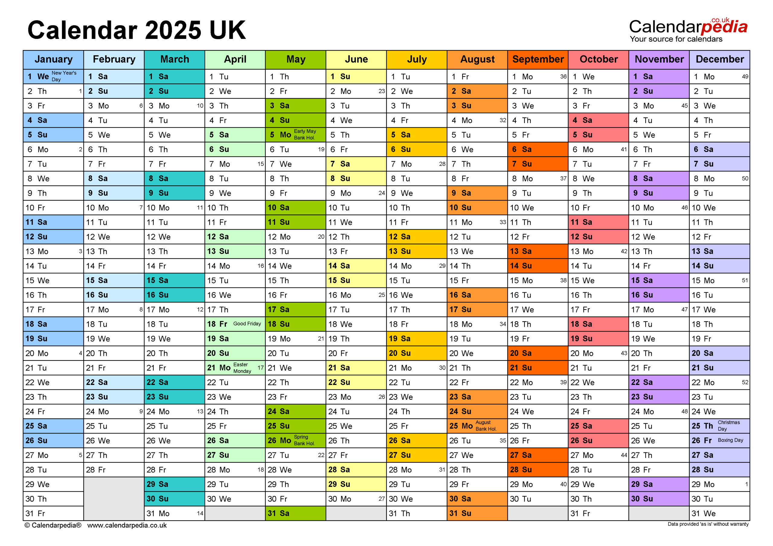 Calendar 2025 (Uk) - Free Printable Pdf Templates intended for Calendar 2025 Printable Planner