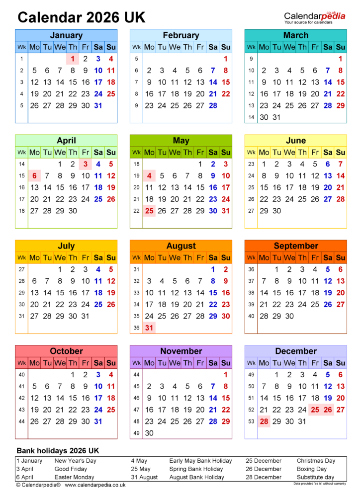 Calendar 2026 Free Printable