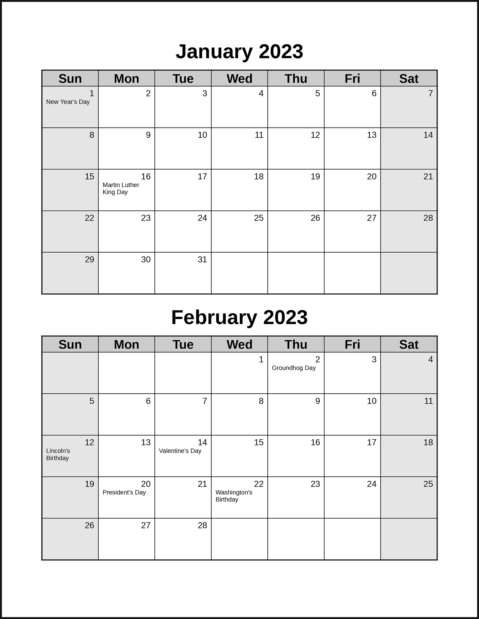 Calendarsthatwork - Double Month in 2 Month Printable Calendar