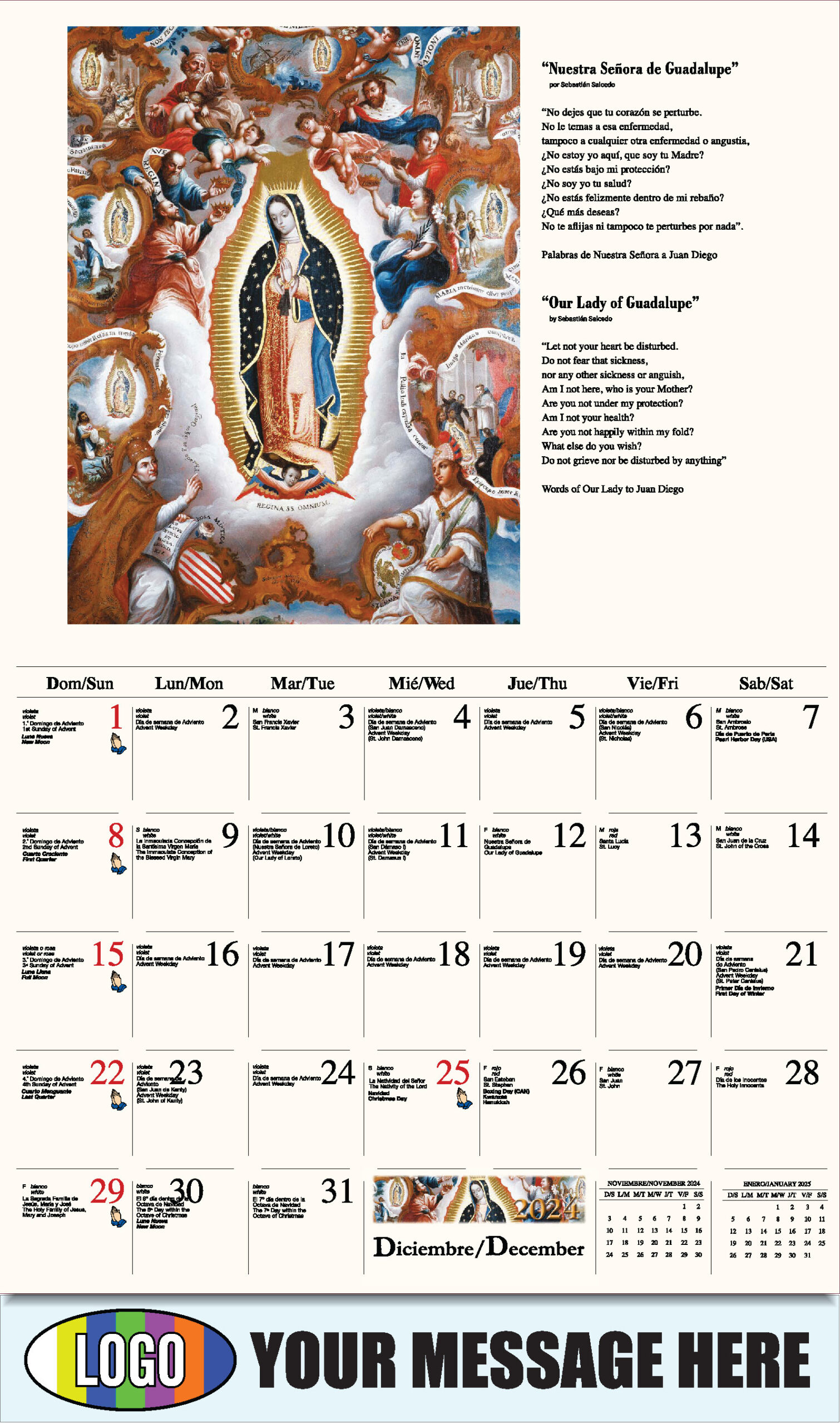 Catholic Inspiration (Spanish-English Bilingual) intended for Catholic Calendar 2025 Printable