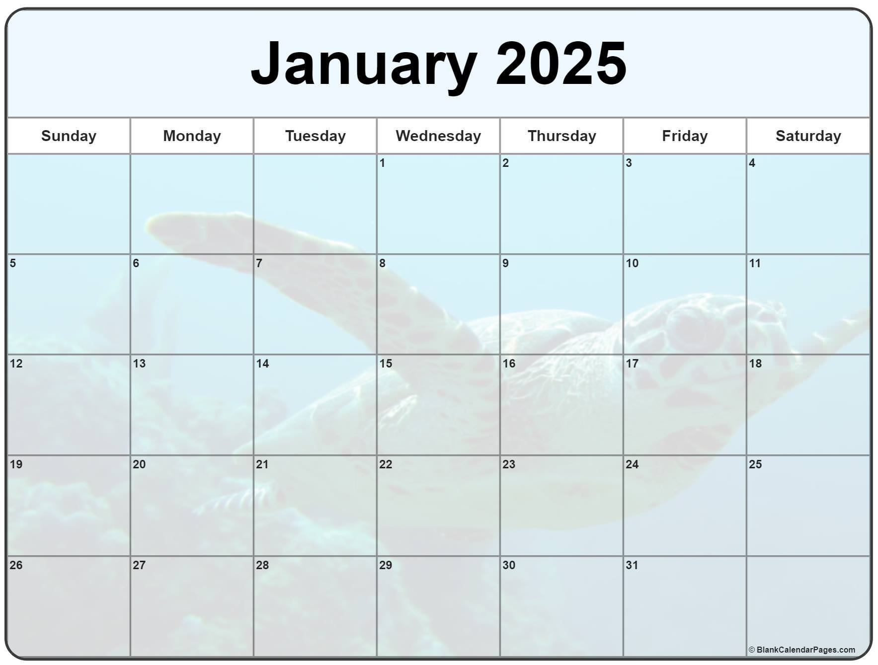 Collection Of January 2025 Photo Calendars With Image Filters. regarding January 2025 Printable Calendar Wiki