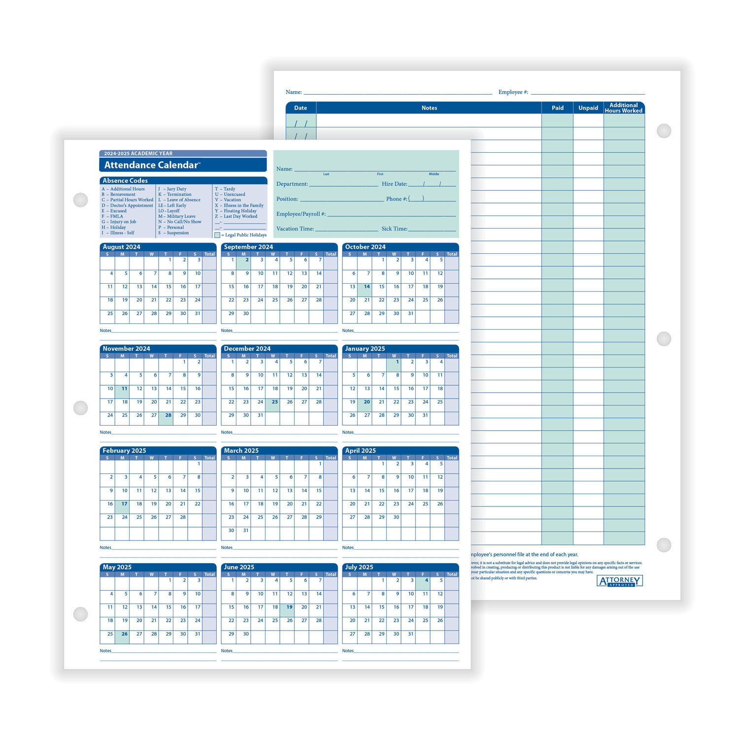 Complyrightdealer | 2024-2025 Academic Year Employee Attendance throughout 2025 Attendance Calendar Free Printable