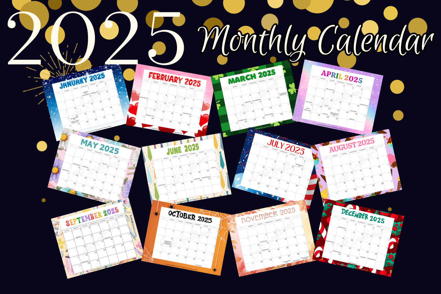 Cute 2025 Free Printable Monthly Calendars - Cassie Smallwood in Advent Calendar 2025 Ideas Printable