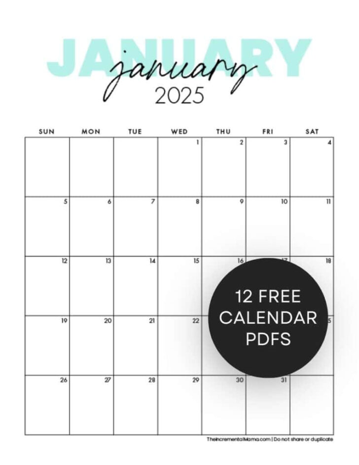 Birthday Calendar 2025 Countdown Printable