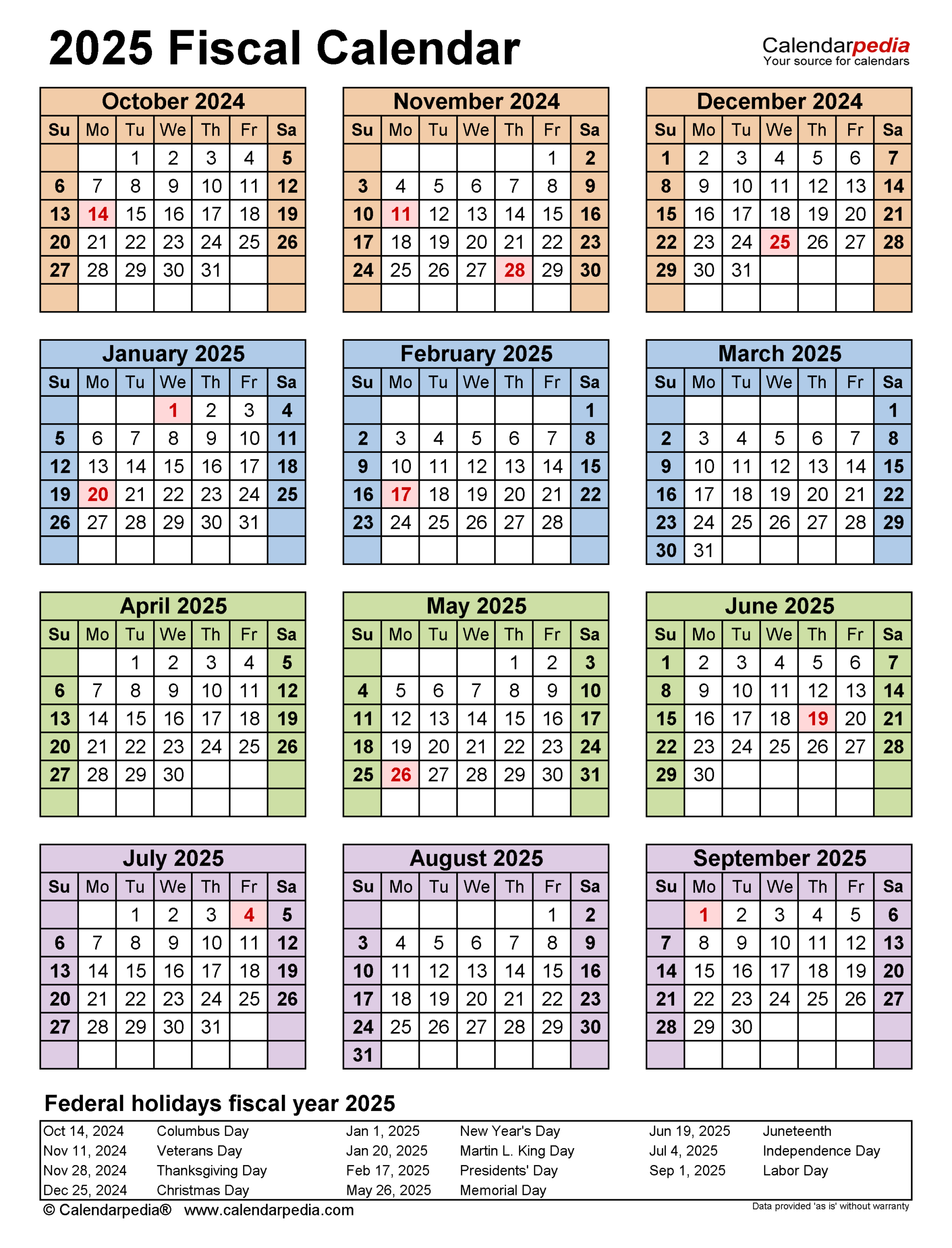 Fiscal Calendars 2025 - Free Printable Excel Templates throughout Budget Calendar 2025 Printable Free