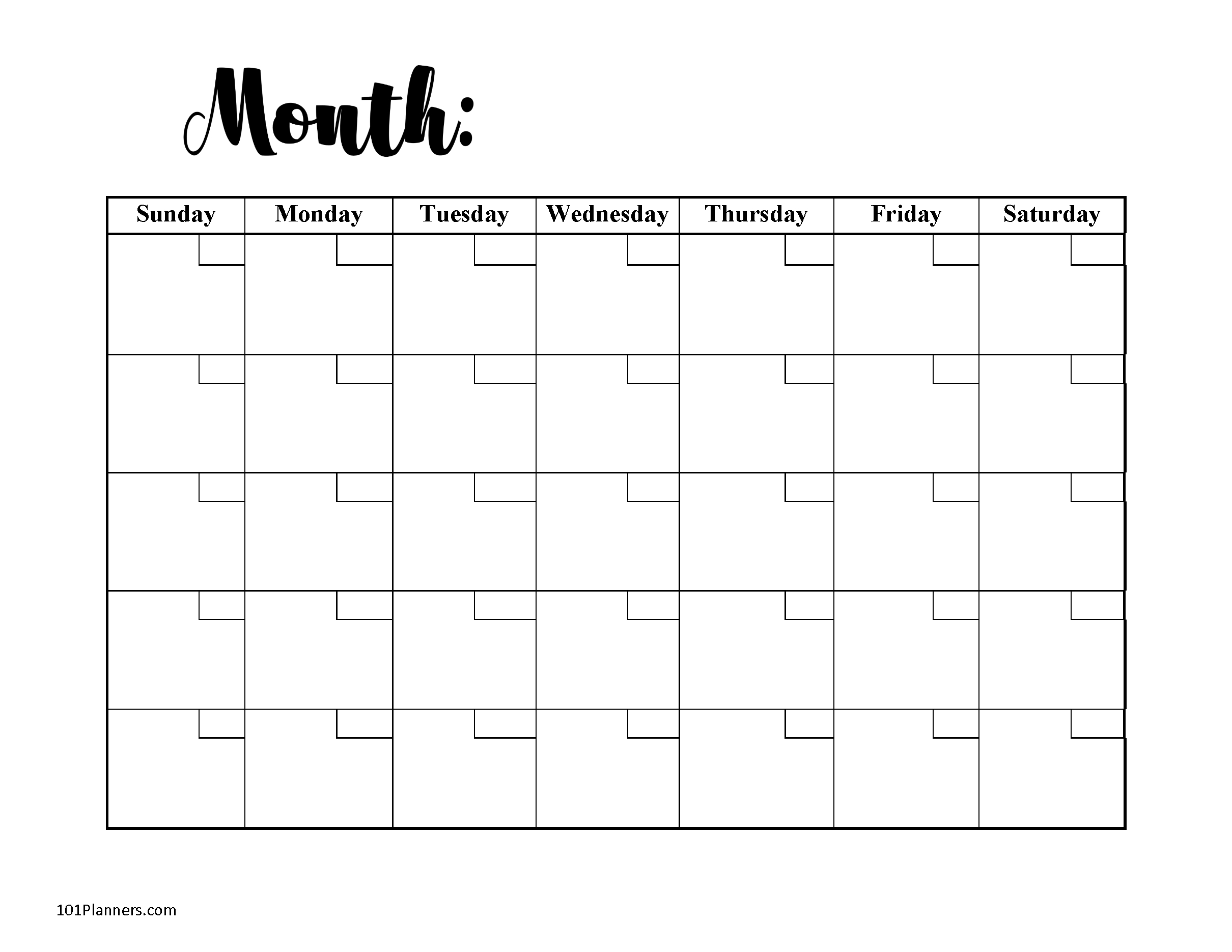 Free Blank Calendar Templates | Word, Excel, Pdf For Any Month regarding Free Printable Blank Calender