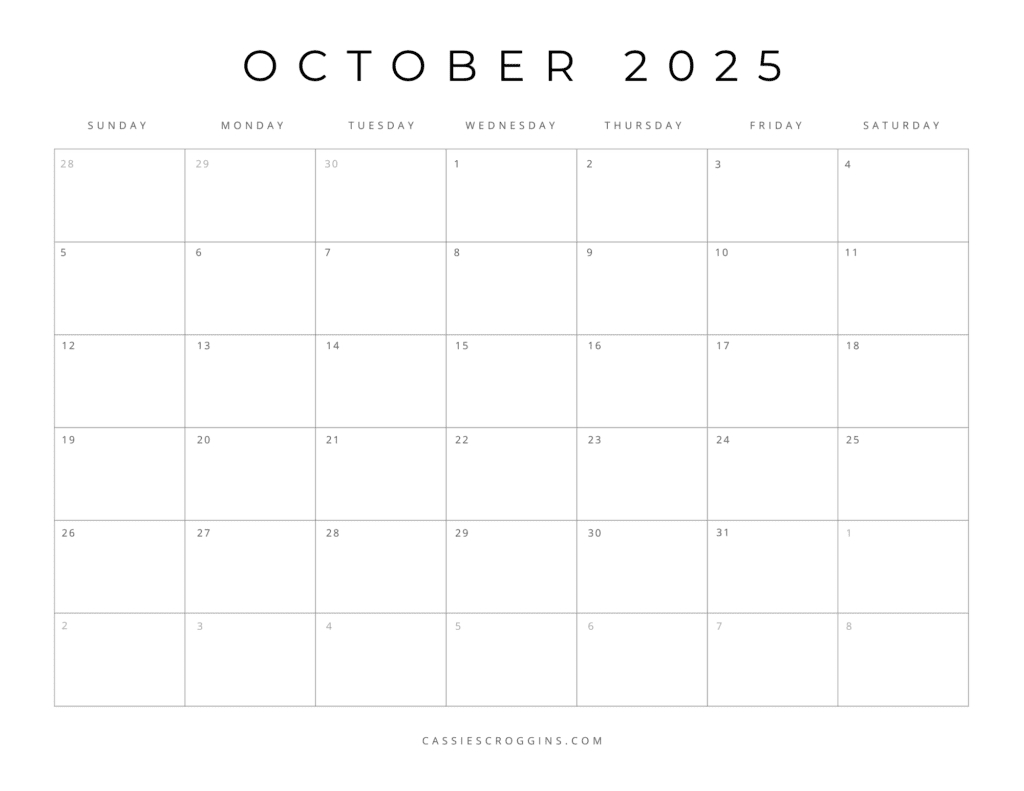 Free Printable 2025 Blank Calendar Templates (All 12 Months) for Blank 12 Month Calendar 2025 Printable