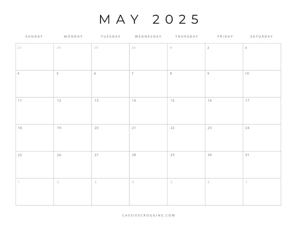 Free Printable 2025 Blank Calendar Templates (All 12 Months) for Fill In Calendar 2025 Printable