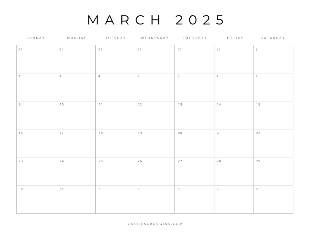 Free Printable 2025 Blank Calendar Templates (All 12 Months) in 2025 Calendar Editable Printable