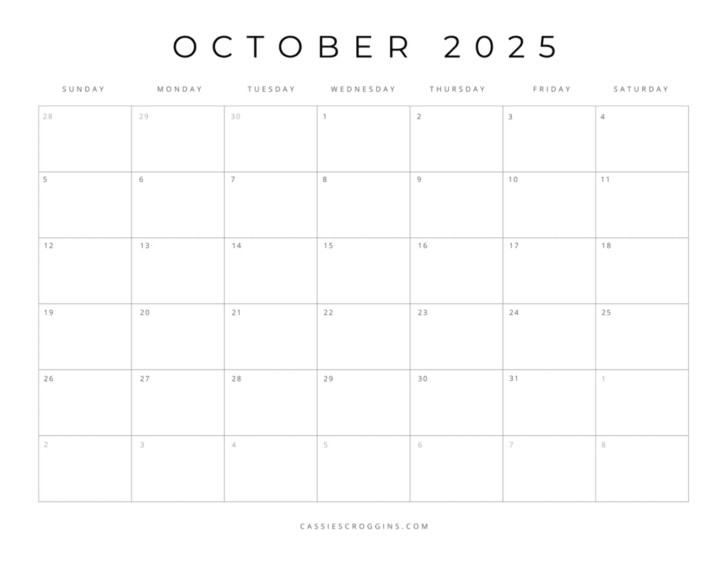 2025 Free Printable Monthly Calendar with Holidays