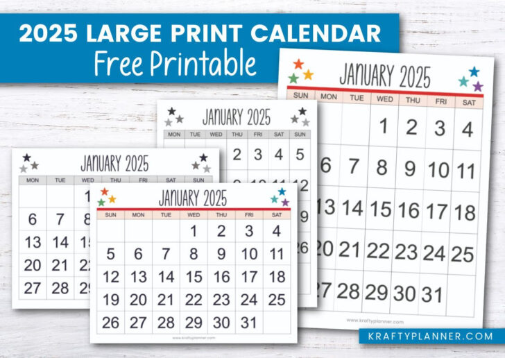 2025 Calendar Printable Large