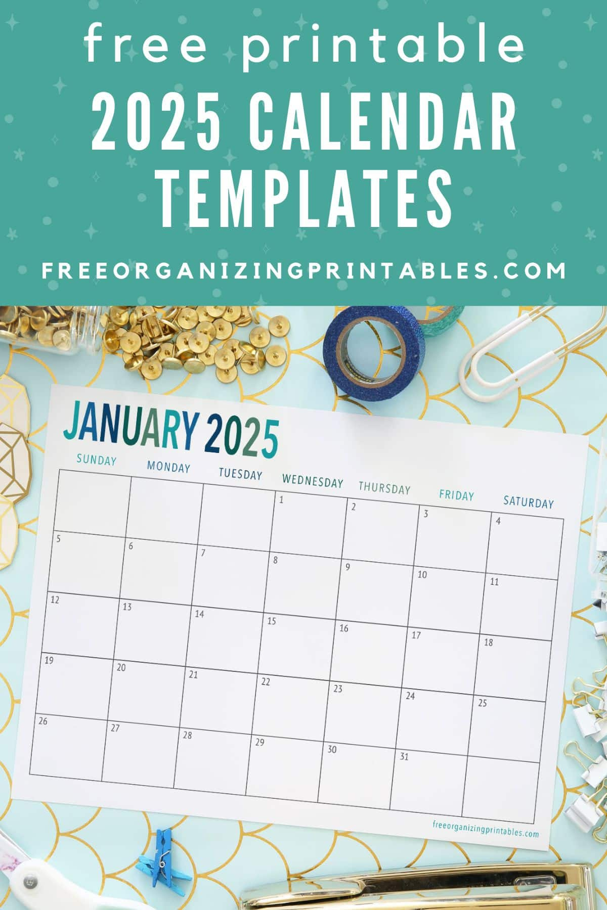 Free Printable Calendar 2025 | Free Organizing Printables with regard to Free Printable Christmas Countdown Calendar 2025 Printable